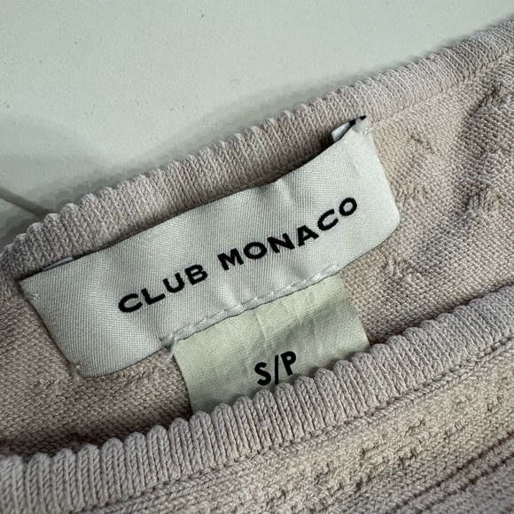 Club Monaco Women’s Sz Small Blush Pink Textured Ruffled Bottom Tank Top Shirt - Picture 2 of 5